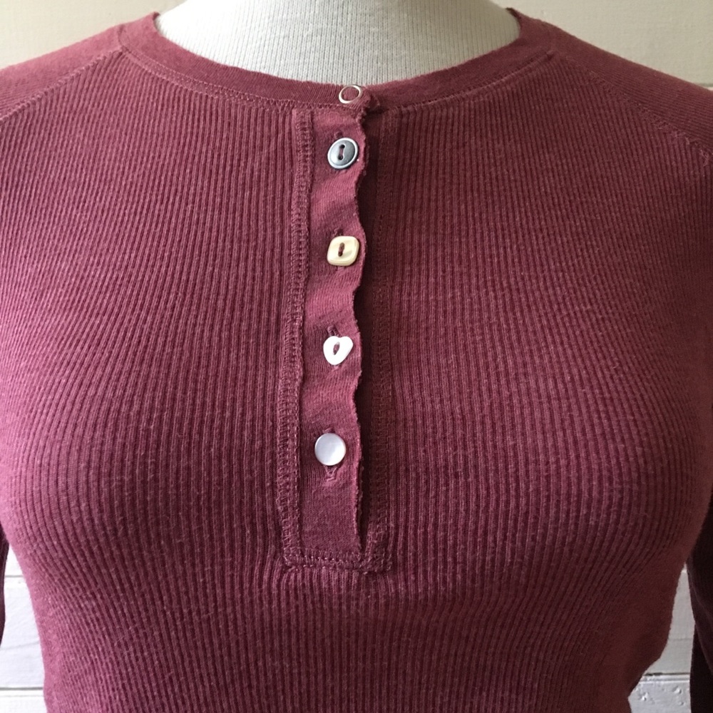 Buffalo David Bitton Soft 3/4 Sleeve Ribbed Henley